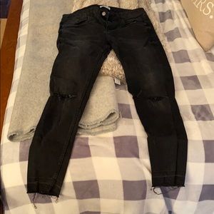 Zara Black frayed jeans